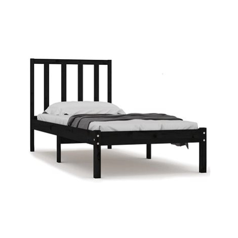Rám postele černý masivní borovice 100 × 200 cm, 3105065 SHUMEE