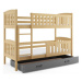 Dětská patrová postel KUBUS s úložným prostorem 80x190 cm - borovice Zelená