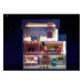 mamido Dřevěný domeček pro panenky s LED osvětlením růžový