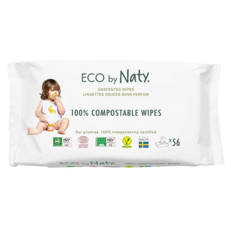 ECO BY NATY Sensitive 56 ks, bez vůně - vlhčené ubrousky Naty Nature Babycare