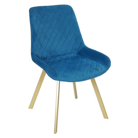 Židle Kansas modrý/nohy zlaté BAUMAX