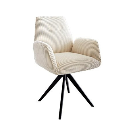 DELIFE Otočná židle Zoa-Flex béžová manšestr křížová podnož zaoblená otočná