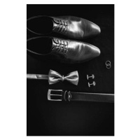 Fotografie Black man's shoes, cufflinks, wedding rings,, Nadtochiy, (26.7 x 40 cm)