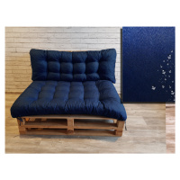 Paletové prošívané sezení DENIM PIETRO SET - sedák 120x80 cm, opěrka 120x40 cm, barva modrá, Myb