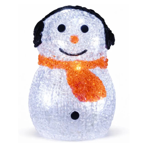 3D LED světelný sněhulák, 15 cm, na baterie, hliník DecoLED