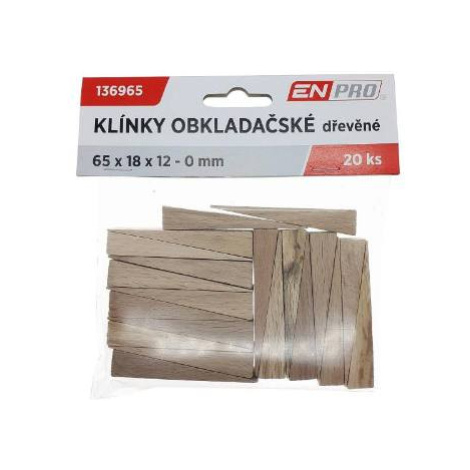Klínky montážní dřevěné, 65 x 18 x 12 - 0 mm, 20 ks, ENPRO