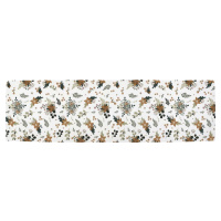 Bavlněný běhoun na stůl s vánočním motivem 40x140 cm Festive Flowers – Butter Kings