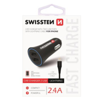 Swissten CL Adaptér 2,4A Power 2x USB + Kabel Lightning