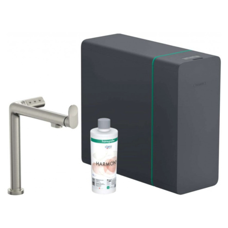 HANSGROHE Aqittura M91 Dřezová baterie, SodaSystem, sBox, vzhled nerezu 76837800