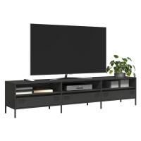 vidaXL TV skříňka černá 202x39x43,5 cm ocel válcovaná za studena