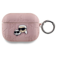 Karl Lagerfeld PU Embossed Karl and Choupette Heads pouzdro AirPods Pro růžové