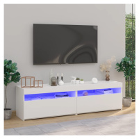 vidaXL TV skříňky s LED osvětlením 2 ks bílé vysoký lesk 75x35x40 cm