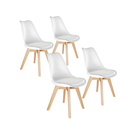 4× Jídelní židle Friederike, bílá tectake