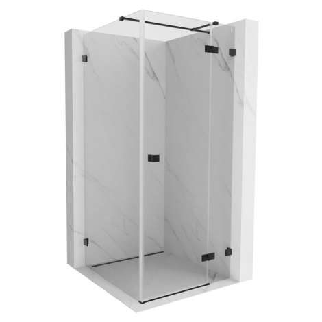 MEXEN/S Lunar T sprchový kout dveře křídlové pravá 110 x 110, transparent, černá 834T-110-110-70