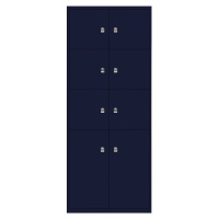 BISLEY LateralFile™ Lodge, s 8 uzamykatelnými boxy, výška 6 x 375 mm, 2 x 755 mm, oxfordská modr