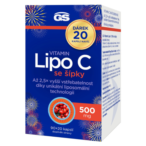 GS Vitamin Lipo C 500 mg se šípky 110 kapslí Green Swan