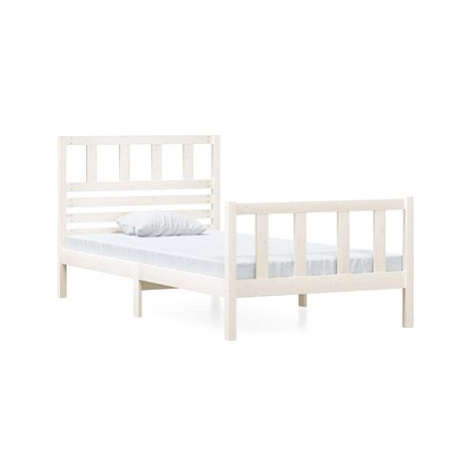Rám postele bílý masivní dřevo 90 × 200 cm, 3101139 SHUMEE