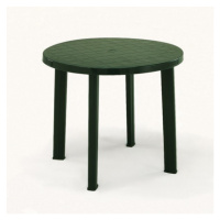 Zahradní kulatý stolek DON — zelená, plast, 90 cm
