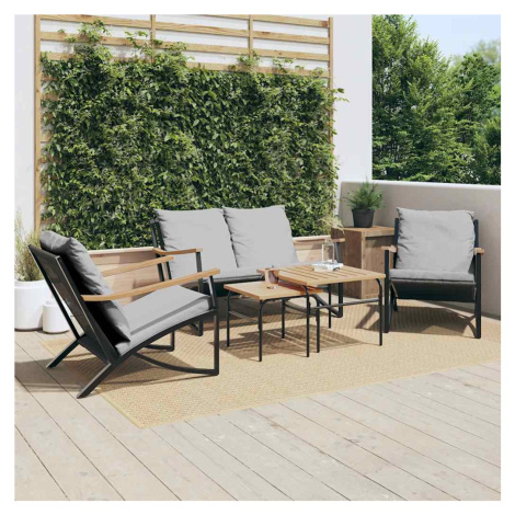 vidaXL 5dílná sada balkonového nábytku s poduškami černá ocel