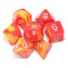 TLAMA games Sada 7 dvoubarevných perleťových kostek pro RPG Barva: žlutá / červená