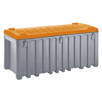 CEMO Univerzální box z polyetylenu, obsah 750 l, nosnost 400 kg, šedá / oranžová