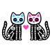 Ilustrace Black skeleton cats couple with Mexican, Sudowoodo, 40 × 26.7 cm