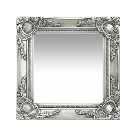 Nástěnné zrcadlo barokní styl 40 x 40 cm stříbrné SHUMEE