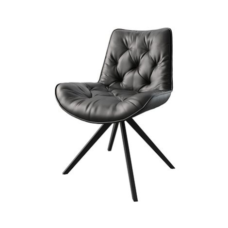 DELIFE Otočná židle Taimi-Flex černá pravá kůže křížová podnož hranatá otočná černá