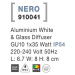 NOVA LUCE venkovní nástěnné svítidlo NERO hliník bílé skleněný difuzor GU10 1x7W 220-240V IP54 b