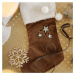 Cotton &amp; Sweets Vánoční punčocha karamelová se stříbrnými hvězdami 42x26cm