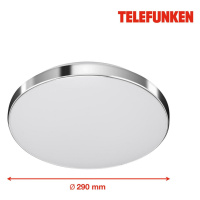 BRILONER TELEFUNKEN LED stropní svítidlo s čidlem, pr. 29 cm, 16 W, bílé-chrom IP44 TF 318408TF