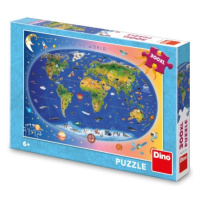 Puzzle Dětská mapa 300 xl dílků DINO