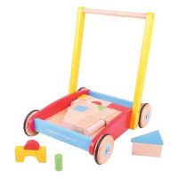 Bigjigs Toys chodítko - Kostky ve vozíku