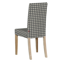 Dekoria Potah na židli IKEA  Harry, krátký, šedo - bílá střední kostka, židle Harry, Quadro, 136