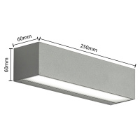 Arcchio Venkovní nástěnné svítidlo Arcchio LED Lengo, CCT, 25 cm, 2 světla, šedé