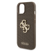 Zadní kryt Guess PU Perforated 4G Glitter Metal Logo pro Apple iPhone 15, taupe
