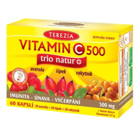 TEREZIA Vitamin C 500mg trio natur+ 60 kapslí