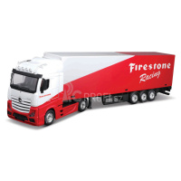 Bburago 1:43 Truck with trailer MB Actros Gigaspace Firestone