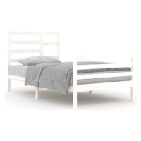 Rám postele bílý masivní dřevo 100 × 200 cm, 3105851