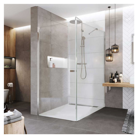 Mereo Sprchový kout, Novea, obdélník, pivotový, 70x90 cm, chrom ALU, sklo Čiré, dveře L/P a pevn