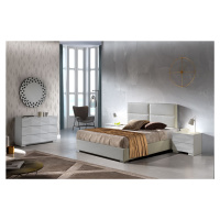 Estila Moderní manželská postel Sara s čalouněním z ekokůže s elegantním prošíváním 140-180