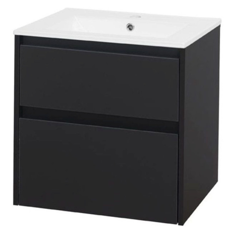 MEREO Opto, koupelnová skříňka s keramickým umyvadlem 61 cm, černá CN940