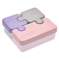 Melii Svačinový box Puzzle růžový, fialový, šedý