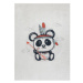Koberec protiskluzový BAMBINO 1129 Panda pro děti - krémový