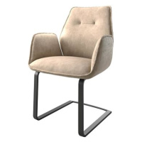 DELIFE Jídelní židle Zoa-Flex béžová vintage konzolová podnož plochá černá