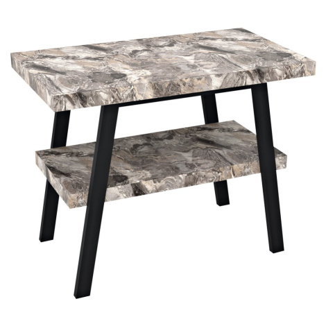Sapho TWIGA umyvadlový stolek 100x72x50 cm, černá mat/šedý kámen