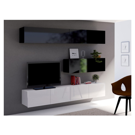 GAB Obývací stěna LORONA 8, Bílá/Černá 210 cm GAB nábytek