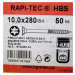 RAPI-TEC HBS 10x280mm - zápustná hlava, T40 žlutý / bílý
