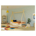 Benlemi Dětská teepee postel FENCE 4v1 ze dřeva se zábranou a úložným šuplíkem Zvolte barvu: Šal