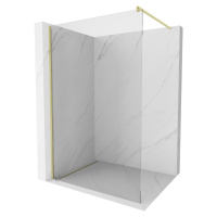 MEXEN/S Kioto Sprchová zástěna WALK-IN 100 x 200, transparent 8 mm, zlatá kartáčovaná 800-100-10